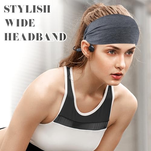 Zkptops 6Pcs Headbands for Women Non Slip Extra Wide Sport Headbands Soft Wide Hair Bands for Girls Elastic Fabric Sweat Hair Warp Workout Yoga Running Daily Hairs Accessories(Black White Gray Beige) - color: TH 6PCS Colorful