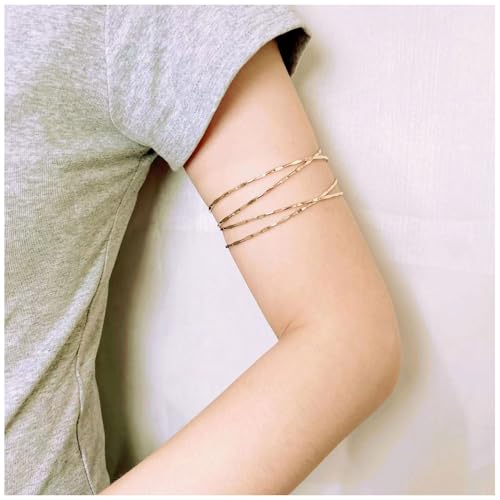 Choistily Arm Cuff Bracelet Gold Cuff Bracelet Silver Cuff Bracelet Arm Cuff Upper Arm Cuff Bracelet Jewelry Gift for Women - color: gold