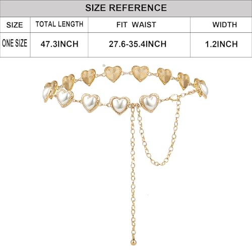 Luvatar Fashion Metal Waist Chain Belt Blouse Dress Sweater Chain Belt… - color: Golden-s95