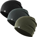 WTACTFUL 3 Pieces Cooling Skull Caps for Men & Women - Soft & Breathable Cycling Cap for Summer - color: Black+gray+green