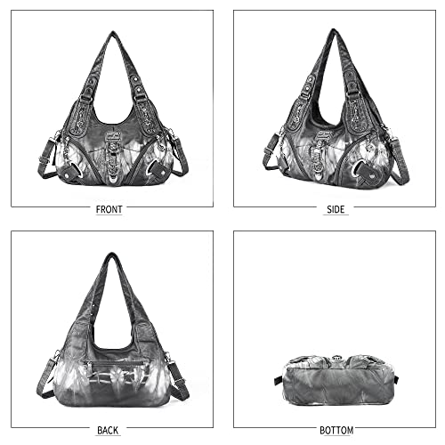Angelkiss Hobo Purses and handbags for Women Satchel Handbag Women Purses Large Daily Shoulder Bags | Purses - color: Smoky Grey