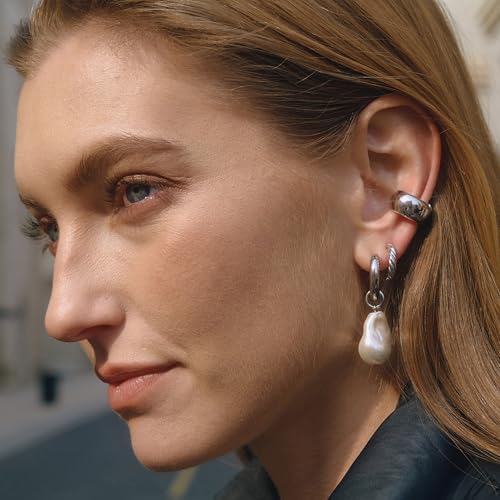 Ear Cuffs Non Piercing - Chunky Gold Ear Cuff Clip on Cartilage Earrings Non Tarnish Fake Earrings No Pierced Fashion Accessories Trendy Gold Jewelry Gifts - style: Silver-Middle