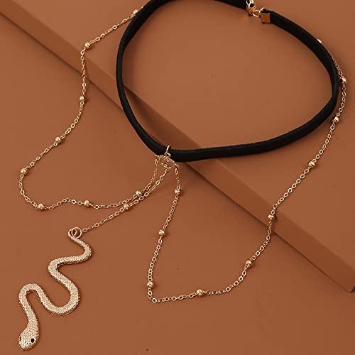 Snake Leg Chain for Women, Sexy Serpent Charm Thigh Garter, Summer Bikini Skirt Beach Party - style: A snake gold