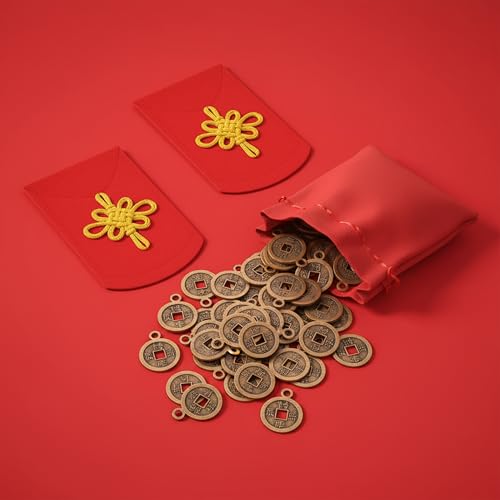 Bronze Chinese Coins – 190 PCS Ancient Antique Fashion Retro Jewelry Making Crafting Charms Findings Bulk for Bracelet Necklace Pendant Accessoires Lots Vintage Feng Shui Cash Arts Crafts Beading Tone
