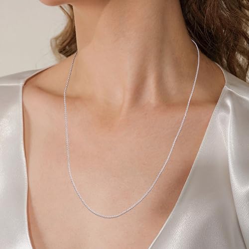 Gacimy 925 Sterling Silver Rope Chain for Women Men, 1.2mm 1.5mm 1.8mm Width 16 18 20 22 24 Inches Length - size: 22 Inches, style: 1.2MM-Width