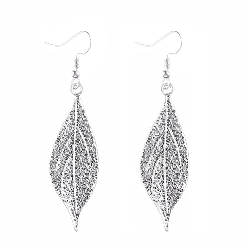 Boho Teardrop Earrings, Handmade Copper Bohemian Earrings, Dangle Antique Ethnic Jewelry for Women - color: Vintage Silver