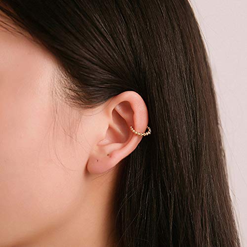 IRONBOX 9Pcs Ear Cuff Earrings for Women 14K Silver/Gold Ear Cuff Non Piercing Cartilage Clip Cuff Earrings Fake Earrings - color: 8Pcs Gold Tone
