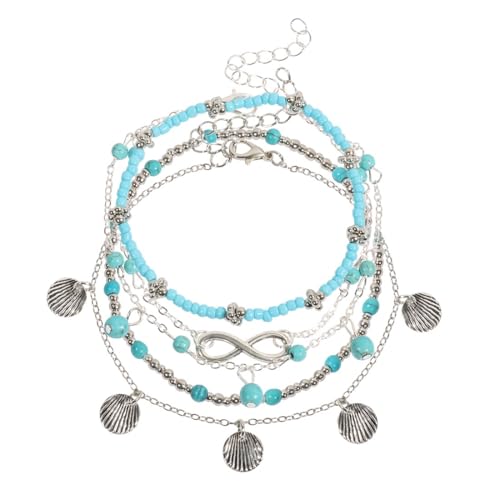 Layered Butterfly Anklet for Women Charms Butterfly Gold Plate Silver Plate Rhinestone Cuban Anklets Adjustable Anklet for Summer Beach - color: silver ak560