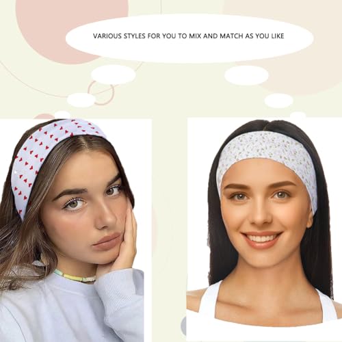 Fashion Headbands for Women 8pcs, Elastic and Soft Fabric Headbands, Anti Slip Headband Cotton Head Bands Suitable for Sports and Daily Life