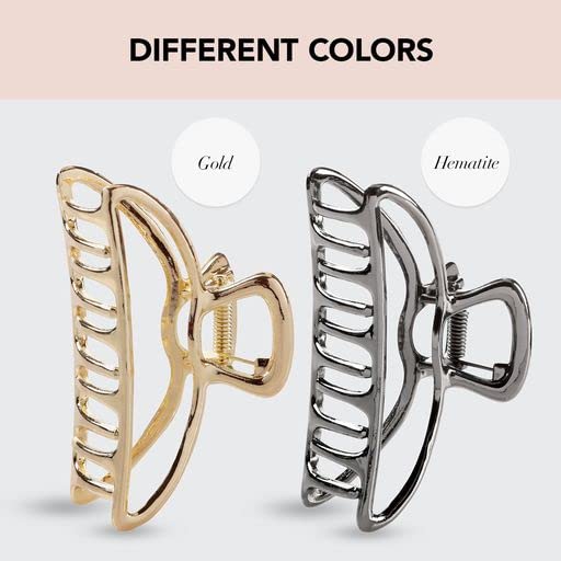 Kitsch Metal Hair Clips for Women - Durable & Elegant Metal Claw Clips, Perfect for Everyday Use & Special Occasions - Hematite, 1 Piece - color: Hematite