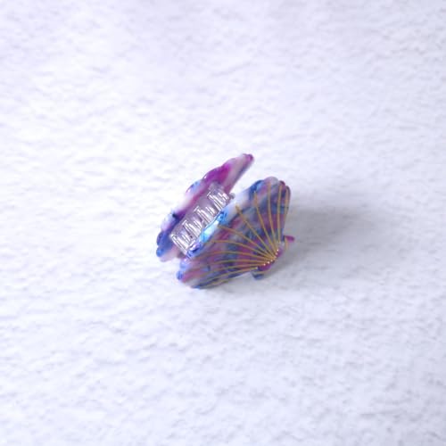 Shell Claw Clip,Acetate Hair Clips,Small Hair Clips for Women,Marble Purple - color: Marble Purple