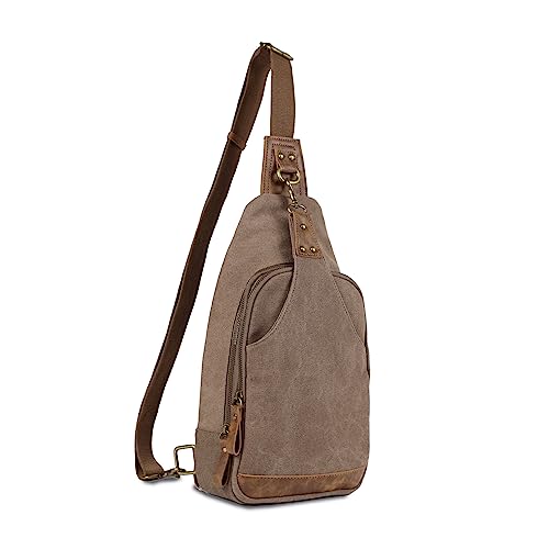 Glacier Canvas Concealed Carry Sling Bag Crossbody Backpack Purse for Men Women | Concealed Carry - color: Khaki