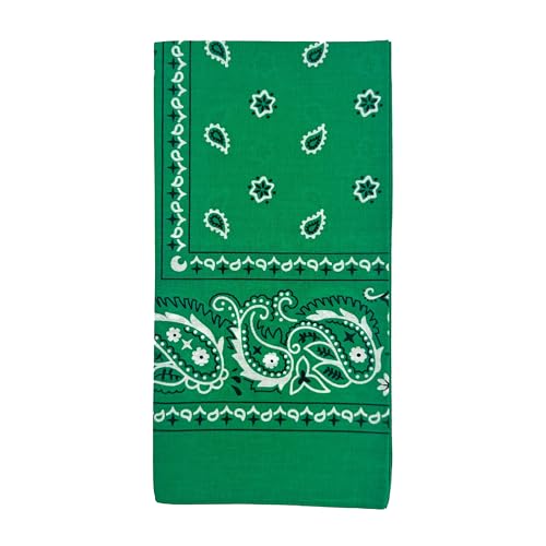 Vamqor 100% Cotton 10 Pack Fine Bandanas - color: Green