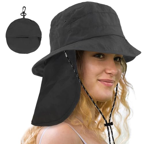 Water-Resistant Sun UPF 50+ Bucket Hat Protection Packable Brimmed Boonie for Women Men Summer Lightweight Hiking Outdoor Cap - color: Grey2