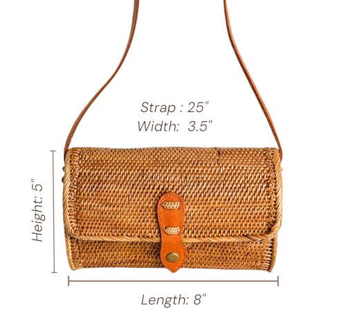 Utama Rattan Bag - Handmade Wicker Woven Purse - Ata, Woven, Straw, Bags - Circle, Square, Oval, Trapezoid Straw Boho Bags - color: Small Oval