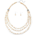 Errally Layered Beaded Statement Necklace Multi Strand Crystal Beads Collar Necklace and Earring Sets for Women Fashion Costume Jewelry Set Gifts for Her - color: 15-Beige