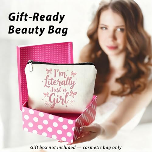 Coquette Pink Bow Girly Makeup Bag, Preppy Aesthetic Cosmetic Bags for Women, Coquette Preppy Gifts for Women, Girly Stuff, Pink Zipper Makeup Pouch - color: 01- pink(02)