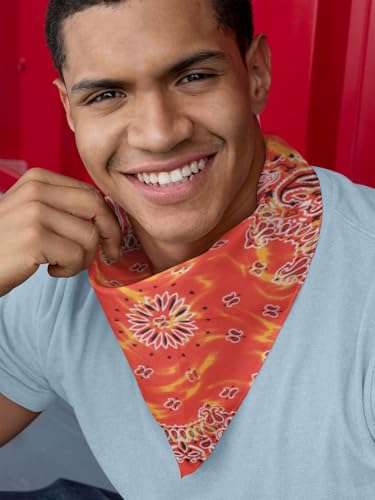 Motique Accessories Modern Tie Dye Bandana - color: Orange