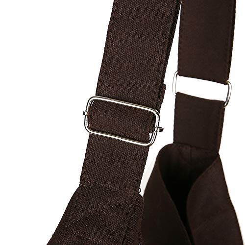 Covelin Women's Retro Large Size Canvas Shoulder Bag Hobo Crossbody Handbag Casual Tote - color: Coffee