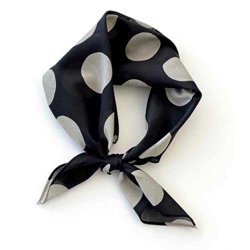 21 x 21 Inch Cotton Bandana for Women and Men,Soft Breathable Head Scarf, Multi-purpose Headband, Hair Scarf - color: Large Round Black-un16