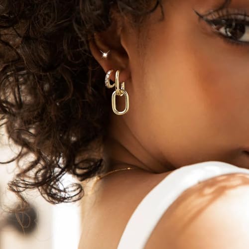 Small Gold Hoop Earrings Set for Women, 14K Gold Plated Lightweight Earrings Sets for Multiple Piercing, Hypoallergenic Huggie Gold Hoops Earrings for Women Jewelry - color: Gold-D