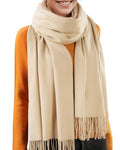 FURTALK Pashmina Shawl Wraps for Women Evening Dresses Blanket Scarves Fashion Scarf Wedding Gifts - color: Light Khaki