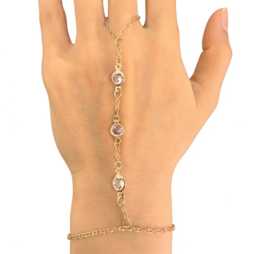 5PCS Hand Chain Bracelets for Women Ring Bracelet Adjustable Gold Bracelets Summer Jewelry Accessories for Women