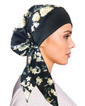 Chemo Headwear for Women Head Scarf Headwraps Silky Soft Turbans for Women Cancer Hats Chemo Beanie Coverings Scarves - color: C Big Black Pattern 1