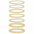 7PCS Layered Beaded Bracelets Set for Women Trendy Stretch Elastic Round Ball Beads Bangles Boho Chunky Gold Stackable Bracelets Dainty Jewelry for Gifts - color: Gold