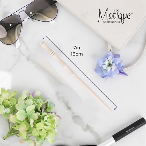 Carved Wooden Hair Sticks Set, Traditional Hair Chopsticks, 7 inches, 2 Pack, Vintage Style (White) - color: White