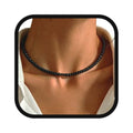 Boho Beaded Choker Necklace Colorful Short Necklaces Summer Beach Necklaces Jewelry for Women - color: Black