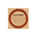 Gnamy Healing Crystal Bracelet for Women, Natural Stone Beaded Healing Crystal Bracelet Triple Protection Stress Relief Beads Jewelry Birthday Gifts Jewelry for Her - style: Red Carnelian