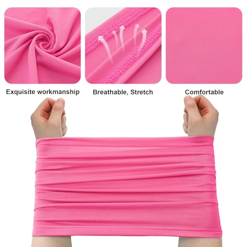 Geyoga 6 Pieces Summer UV Protection Cooling Neck Gaiter Face Clothing Neck Gaiter Mask Scarf Sunscreen Breathable Bandana - color: Fluorescent Color