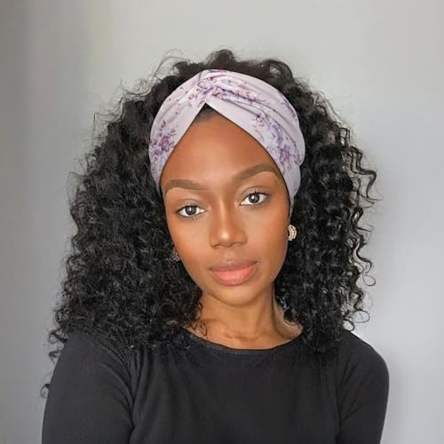AQOKKA Extra Wide Headbands for Women Large Turban Headband Non Slip Boho Elastic Hairband Hair Twisted Knot Head Bands Accessories - color: 4 Pcs: African Print B