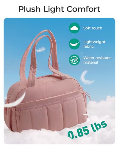 BAGSMART Gym Bag for Women, Duffle Bag for Travel with Wet Pocket, Lightweight Carry on Weekender Duffel, Water Resistant - color: Peach, size: Medium