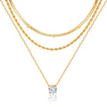 KSF Gold Lariat Necklace for Women Y Shaped Layered CZ Drop Chain | Y shaped necklace; Layered CZ detail; Long lariat style; Gift for her - color: Gold-3