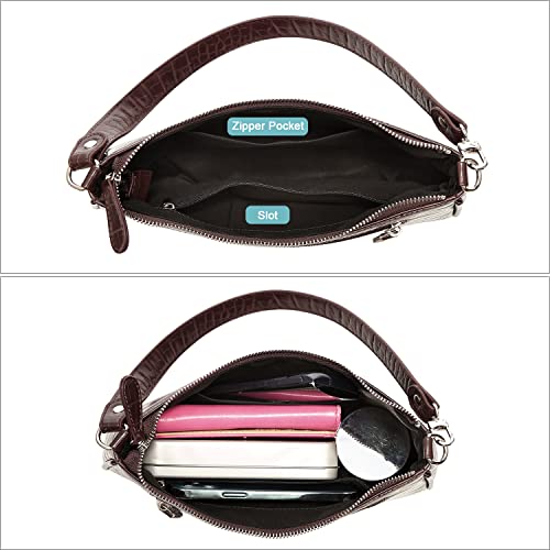 Loiral Small Purse for Women, Retro Classic Tote HandBag Shoulder Bags Clutch Purse - color: Brown