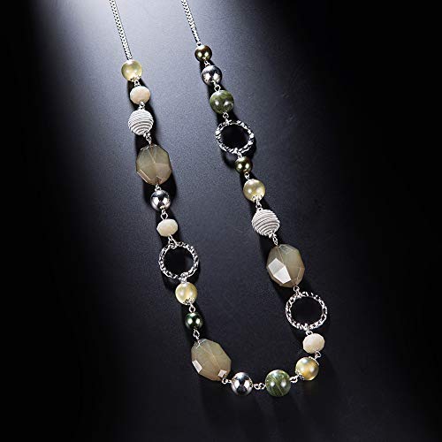 PEARL&CLUB Long Beaded Necklaces For Women - Sweater Chain Fashion Jewelry Necklace Gifts For Women - color: 23-Green