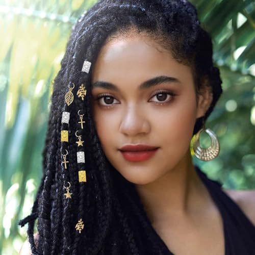 80 PCS Silver Dreadlock Beads Hair Jewelry Braids Accessories for Goddess Locs Crochet Passion Twist Hair Rings Soft Metal Adjustable Braiding Cuffs (80Pcs, Silver) - color: Silver, size: 1 Count (Pack of 80)