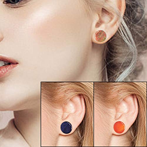 Longbeauty 20/30 Pcs Set Mixed Stone Saddle Double Flared Ear Tunnels Expander Plugs Stretcher 3MM-20MM - style: 15pairs, 1/2"(12mm)