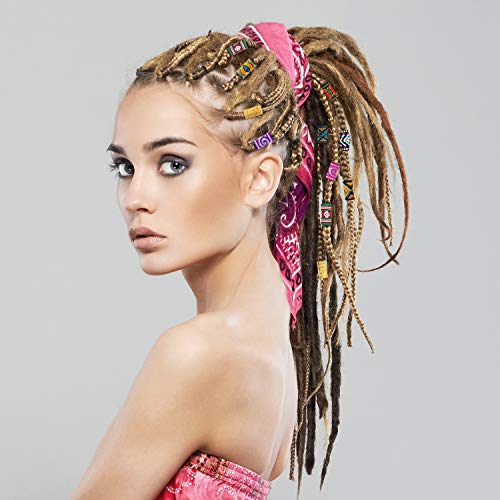 WILLBOND 24 Pcs Hair Jewelry for Braids Loc Jewelry for Dreadlock African Beads Hair Tube Beads DIY Braiding Accessories Decorations for Men Women