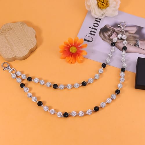 Pants Chain Wallet Chain Punk Chain Hip Hop Butterfly Lock Charm Jeans Chains Rock Chains for Women Men Hipster Women Fashion Trendy Waist Pants Chain Jewelry Clothing Accessories - color: D-White+Black