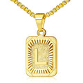 JSJOY Graduation Gifts 2026 Gold Initial Necklaces for Women Men Gold Letter Necklaces 26 Capital A-Z Letter Pendant Necklaces for Women Square Monogram Necklace for Her Initial Necklaces - color: Gold Letter L