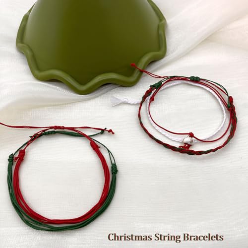 Beach Summer Ankle Bracelet for Women Handmade Braided Adjustable String Anklets Waterproof Surfer Bracelet - color: Christmas boots