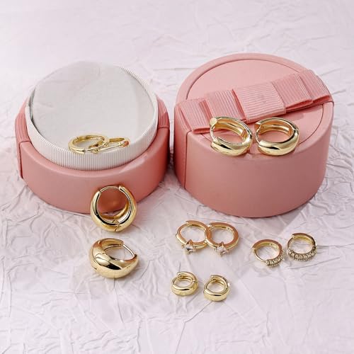 6 Pairs Gold Hoop Earrings Set for Women Trendy Chunky Huggie Dainty Earring Jewelry Small Fashion Hoop Earrings for Gifts