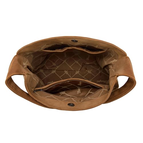 Wrangler Fringe Suede Hobo Bag for Women Leather Western Fringe Purse Tassel Hippie Shoulder Bag - color: Bright Brown