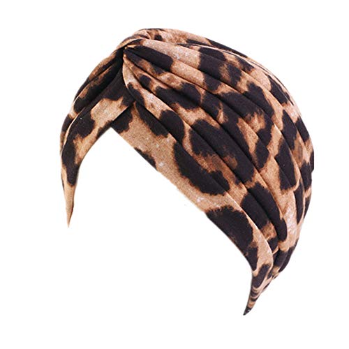 beauty YFJH Women's Cotton Turban Head Wrap Cancer Chemo Beanies Cap Headwear Cap Bonnet Hair Loss Hat - color: Leopard