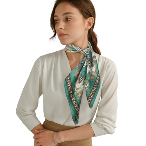 RIIQIICHY Women Head Hair Scarf Like Satin Silk Scarf Sleeping Hair Wrapping Night 27.5" - color: C001