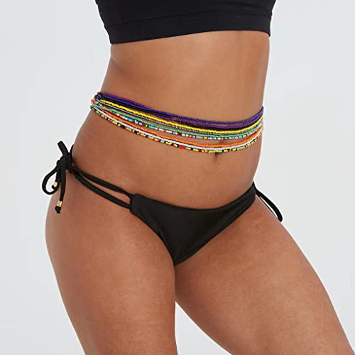 TOBENY SHIWE 24PCS Waist Bead Chains for Women Colorful Summer Body Chains Belly Beads Bikini Jewelry Chains Bead Waist Chains Set - style: Style B