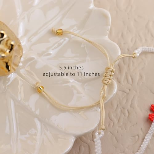 Rainbow Beaded String Braided Bracelets for Women, Summer Boho Handmade Adjustable Beach Waterproof Jewelry Gift - color: Rainbow